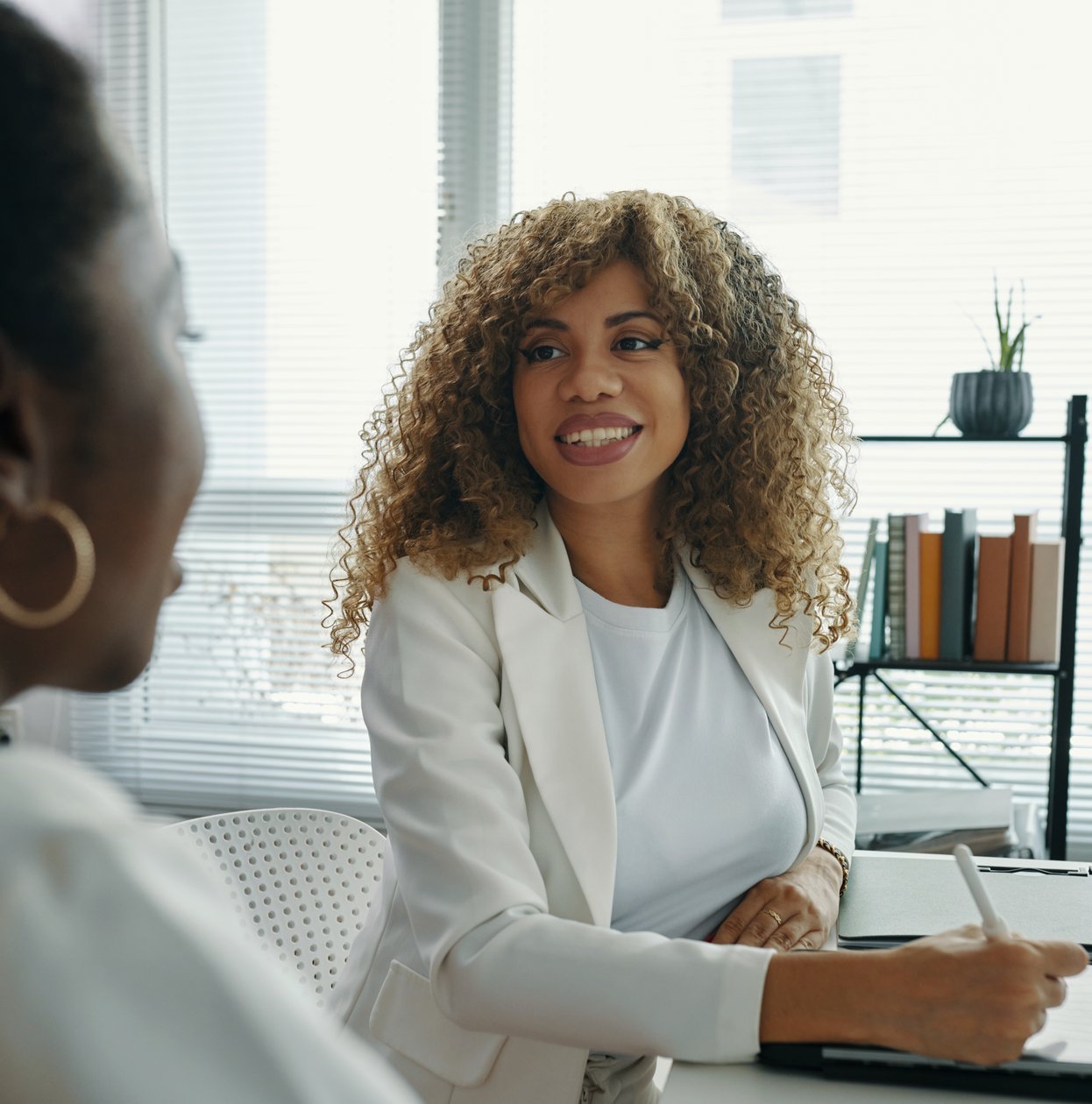 Evelyn Watkins helping local business owner in Severn MD